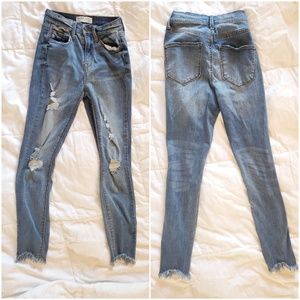Mudd Juniors Sz 3 Lt Wash High Rise Ankle Jeans